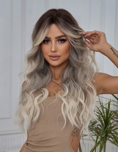 Peruca HIRAK Ombre Negru/Gray 2