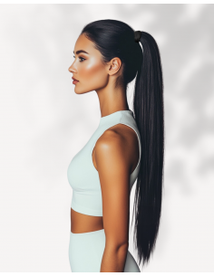 Coadă Păr Natural Negru...