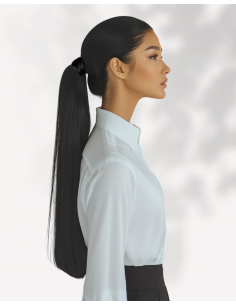 Coadă Păr Natural Negru...