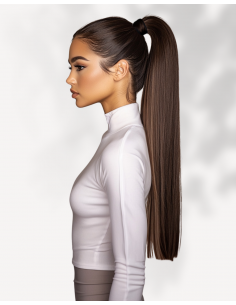 Coadă Păr Natural Castaniu...