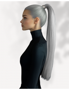 Coadă Păr Natural Silver Gray