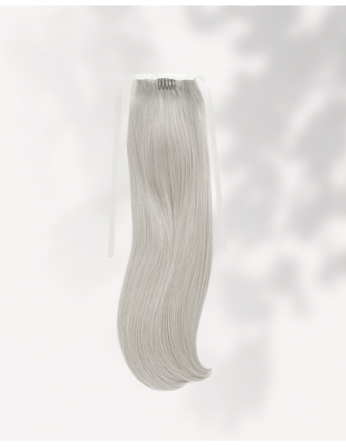 Coadă Păr Natural Silver Gray