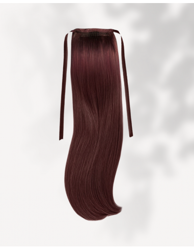 Coadă Păr Natural Mahon Rosu Inchis J99