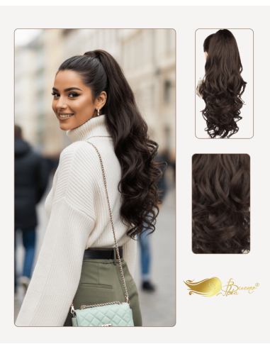 Coadă de păr Ondulată Șaten închis 70 cm