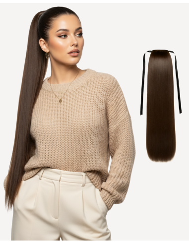 Coadă Păr Natural Castaniu Inchis 4