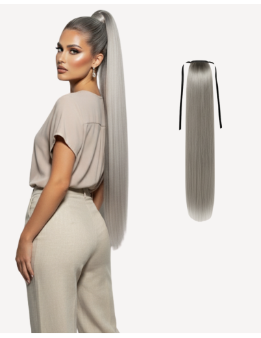 Coadă Păr Natural Silver Gray