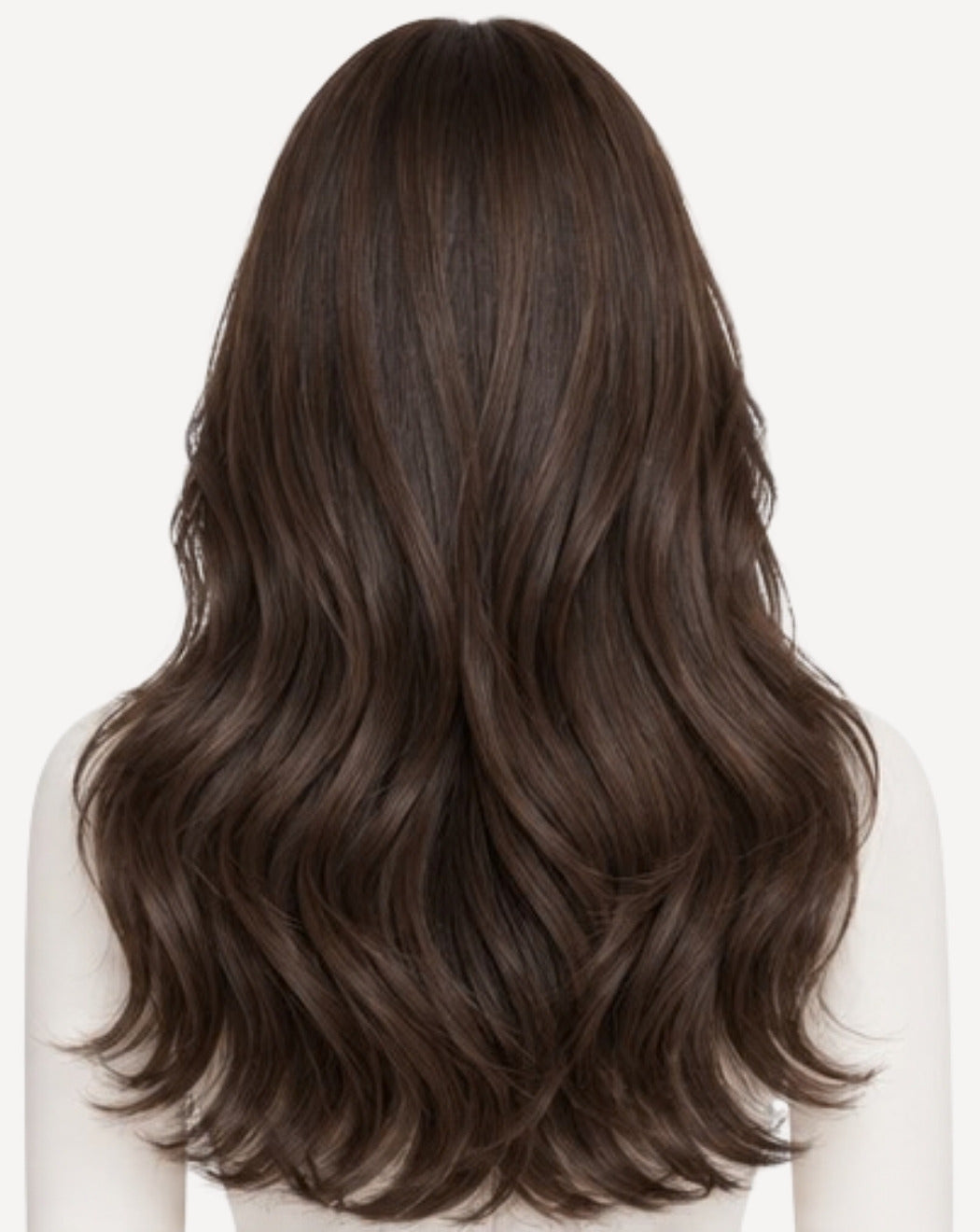 Perucă profesională Front Lace păr natural Șaten Ciocolată 75 cm BuenoBia
