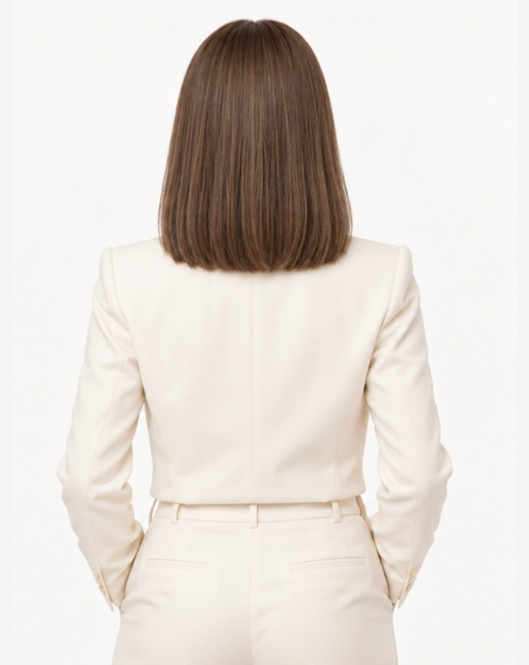 Perucă profesională Front Lace păr natural Șaten Deschis 40 cm BuenoBia
