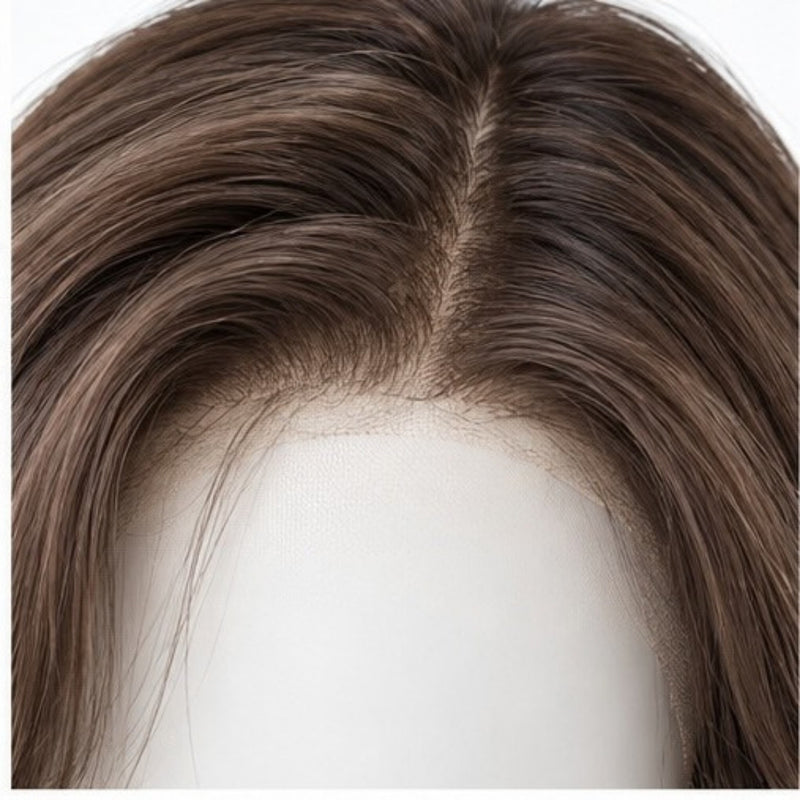 Detaliu Front Lace - Șaten cu Șuvițe Miere 75 cm BuenoBia