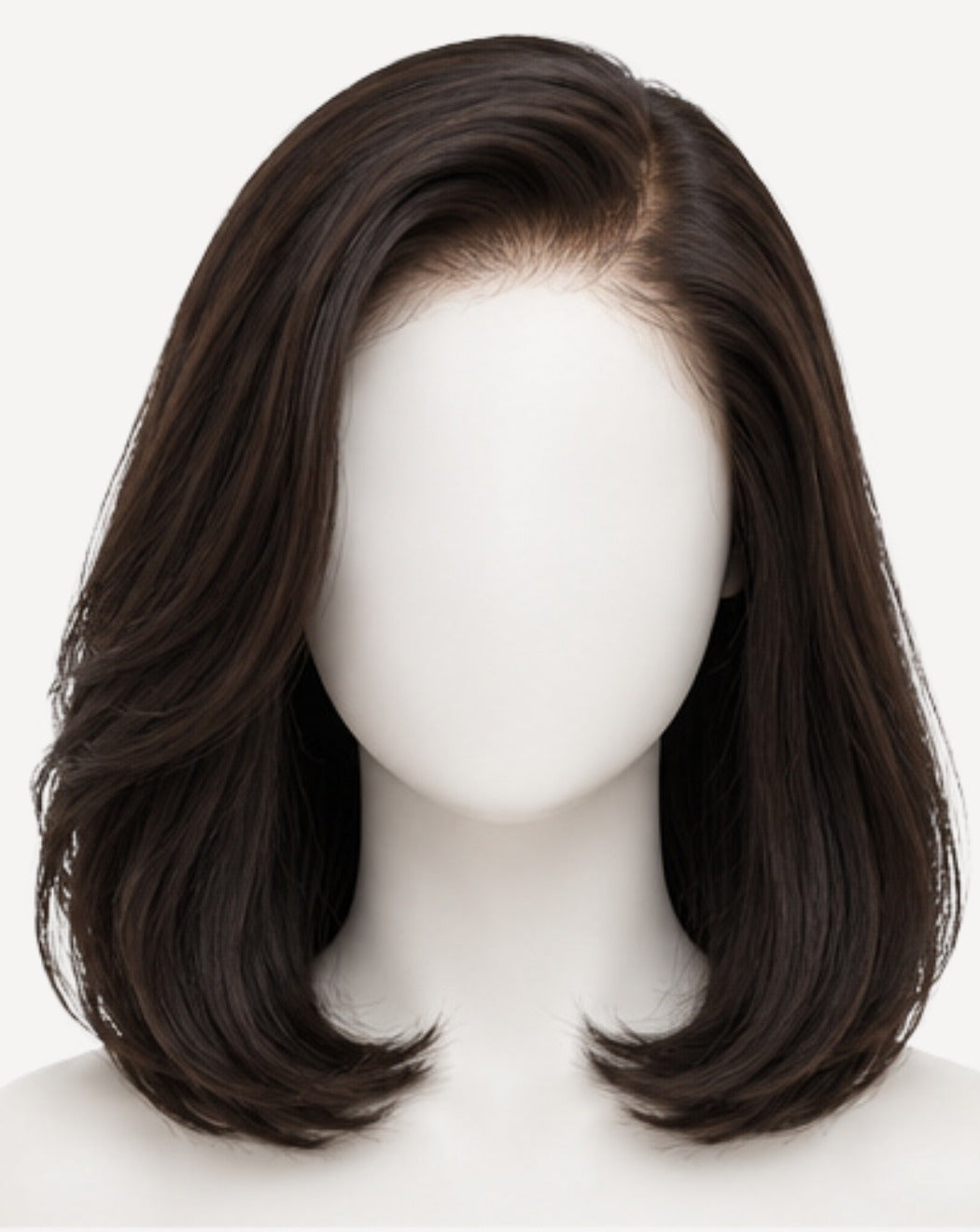 Perucă profesională Front Lace păr natural Șaten Închis Natural 45 cm BuenoBia