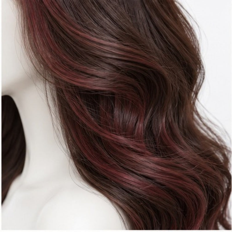 Detaliu lateral - Brunet cu Reflexe Vișinii 70 cm BuenoBia