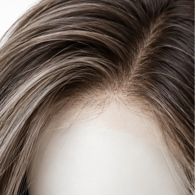 Detaliu Front Lace - Șaten cu Șuvițe Blonde 40 cm BuenoBia