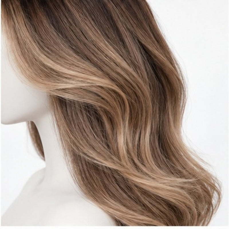 Detaliu lateral - Balayage Blond cu Rădăcină Închisă 70 cm BuenoBia