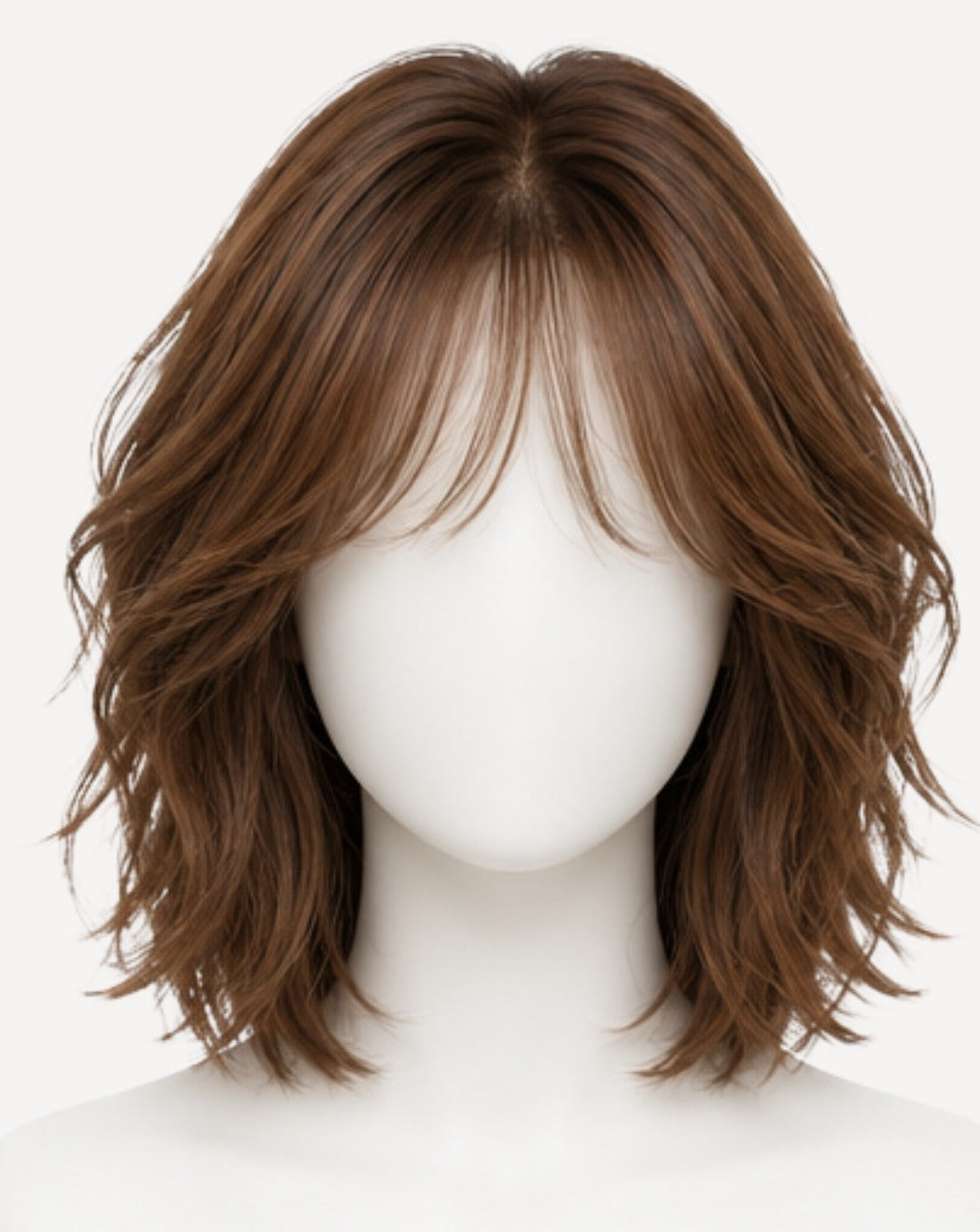 Perucă profesională Front Lace păr natural Șaten Mediu 40 cm BuenoBia
