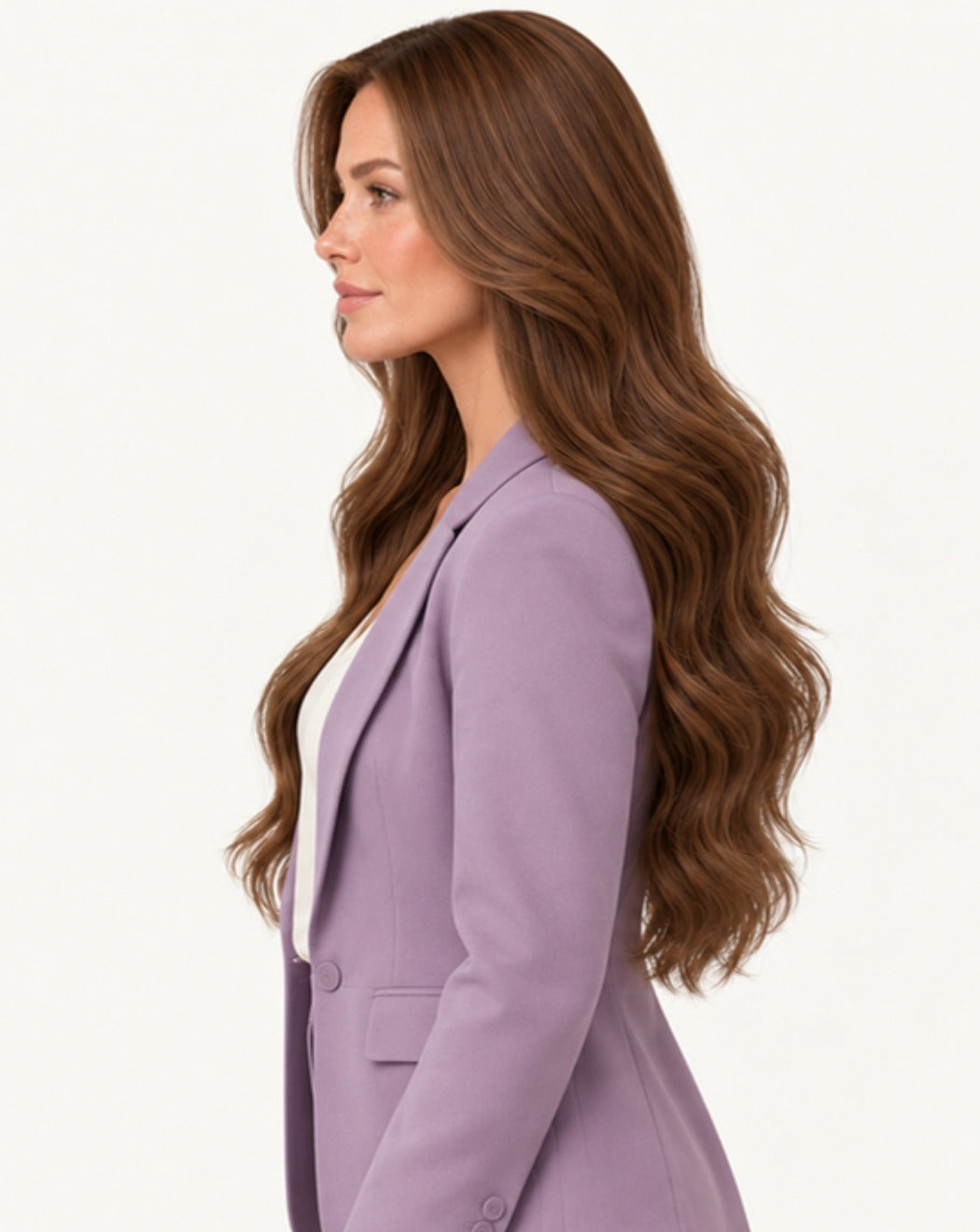 Șaten Natural 75 cm - Perucă Front Lace BuenoBia