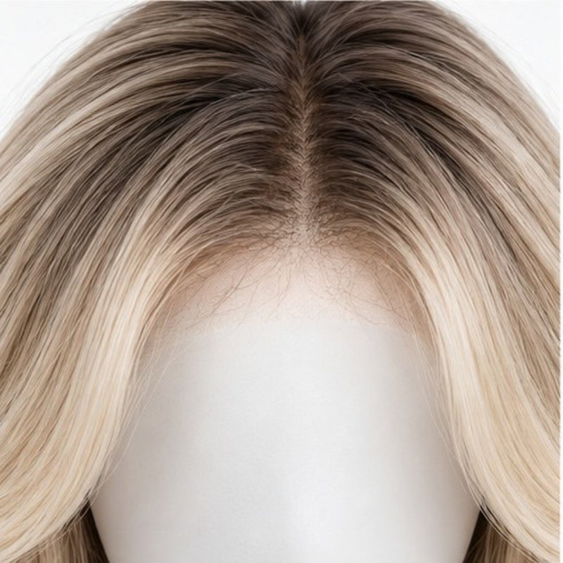 Detaliu Front Lace - Blond Ombré cu Rădăcină 75 cm BuenoBia