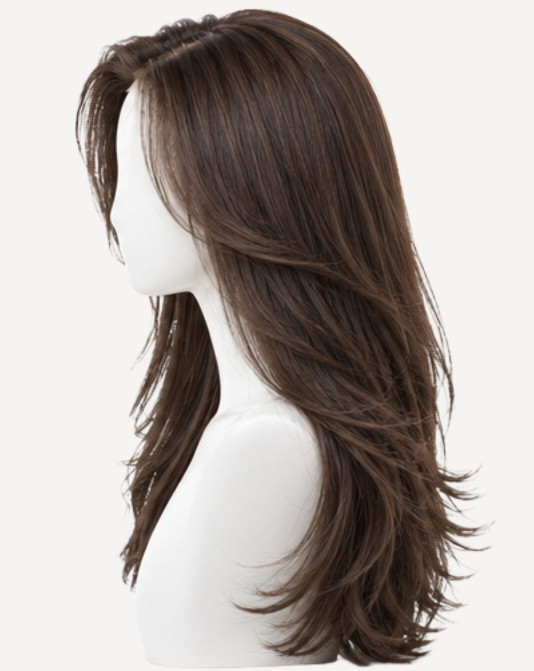 Șaten cu Șuvițe Miere 75 cm - Perucă Front Lace BuenoBia