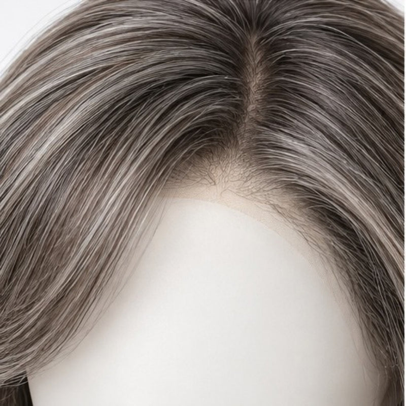 Detaliu Front Lace - Gri-Șaten Sare și Piper 40 cm BuenoBia