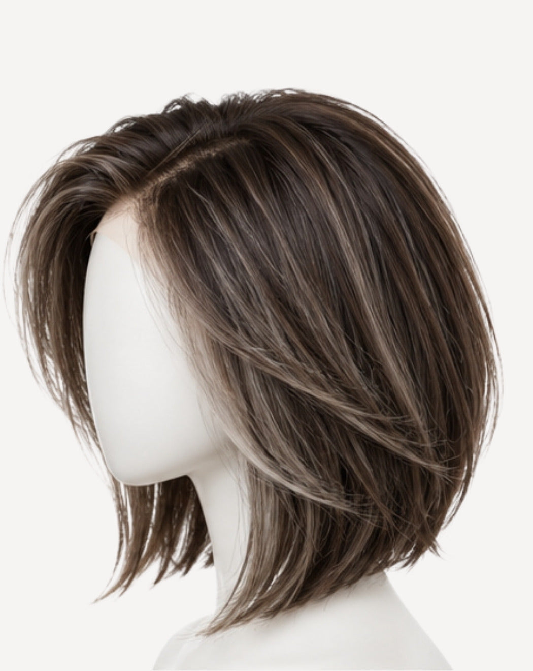 Șaten cu Șuvițe Blonde 40 cm - Perucă Front Lace BuenoBia