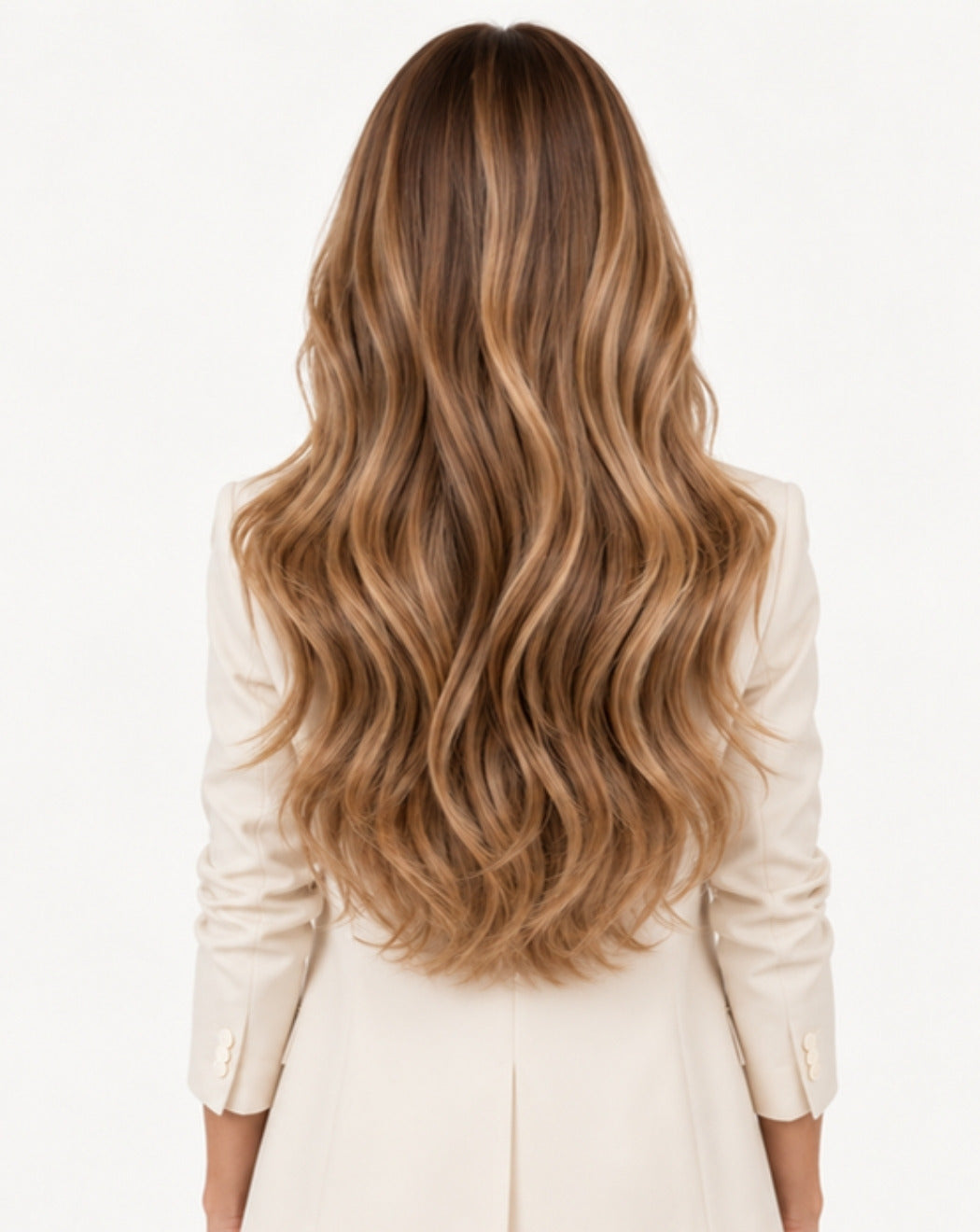 Balayage Șaten cu Blond Auriu 70 cm - Perucă Front Lace BuenoBia