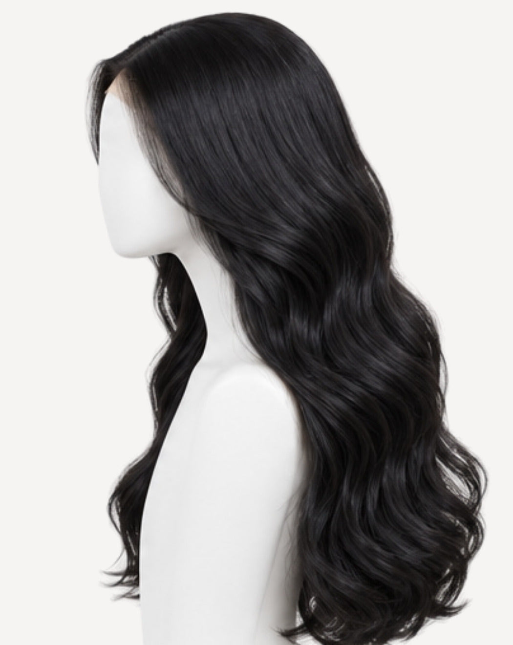 Negru Natural 75 cm - Perucă Front Lace BuenoBia