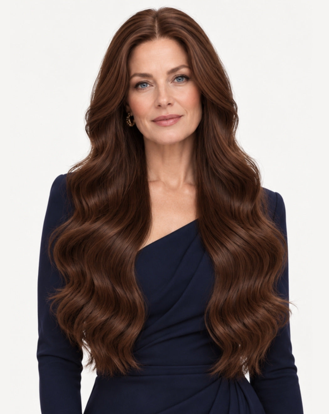 Castaniu Ciocolată 75 cm - Perucă Front Lace BuenoBia