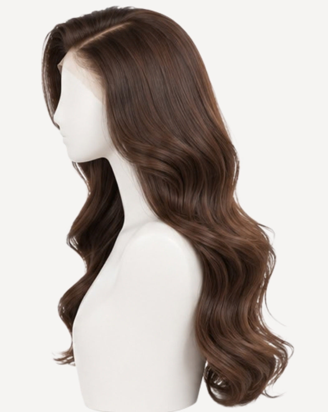 Șaten Ciocolată Cald 70 cm - Perucă Front Lace BuenoBia