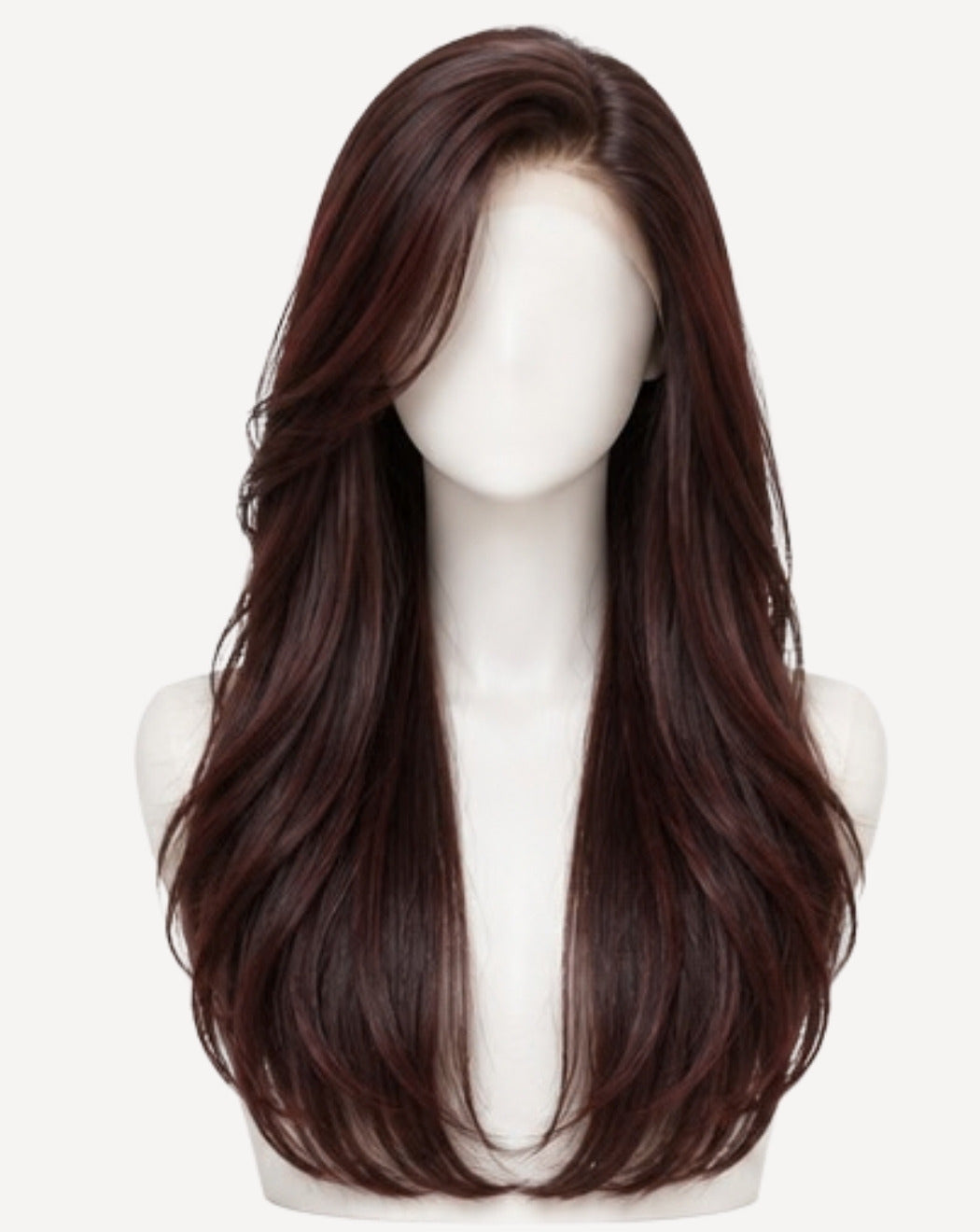Vișiniu Închis 75 cm - Perucă Front Lace BuenoBia