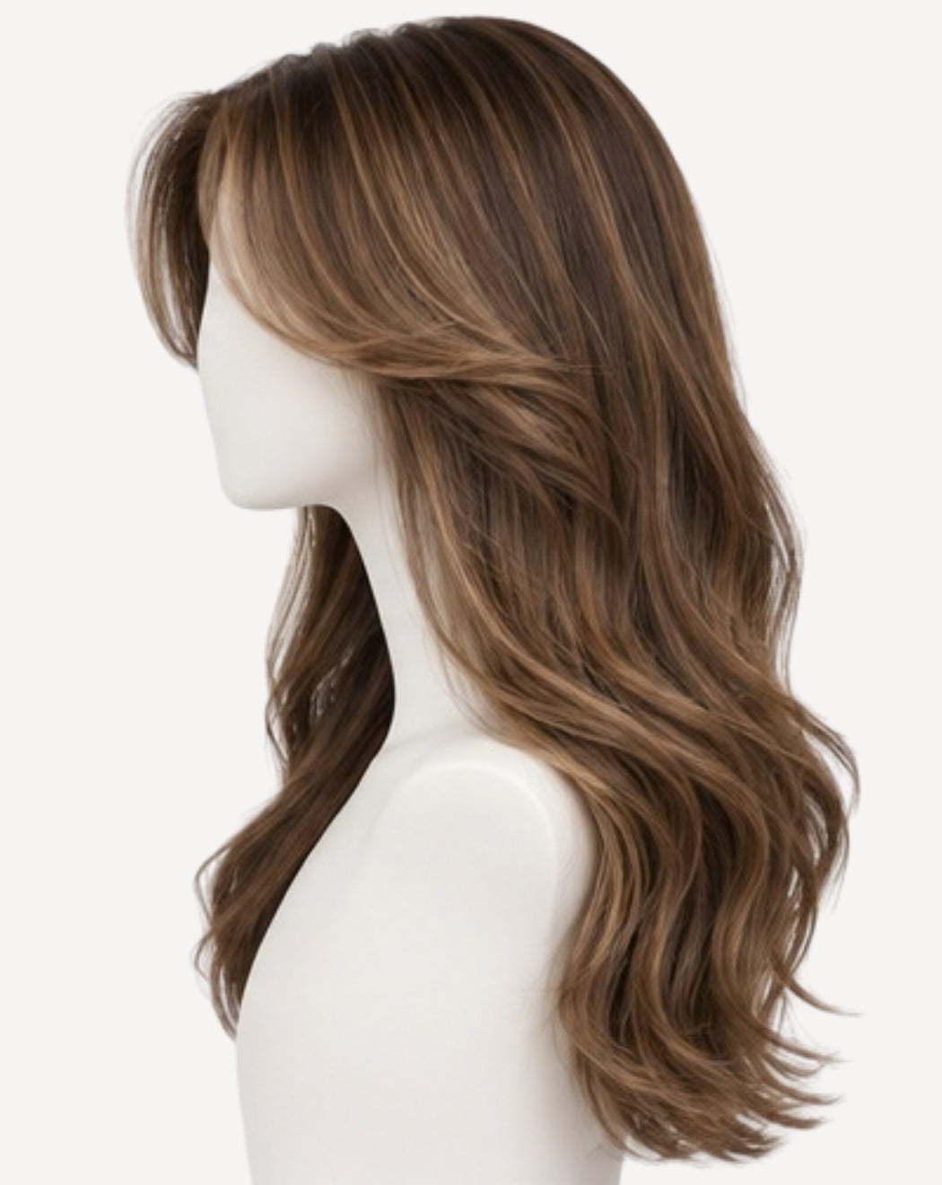 Șaten cu Șuvițe Caramel 70 cm - Perucă Front Lace BuenoBia