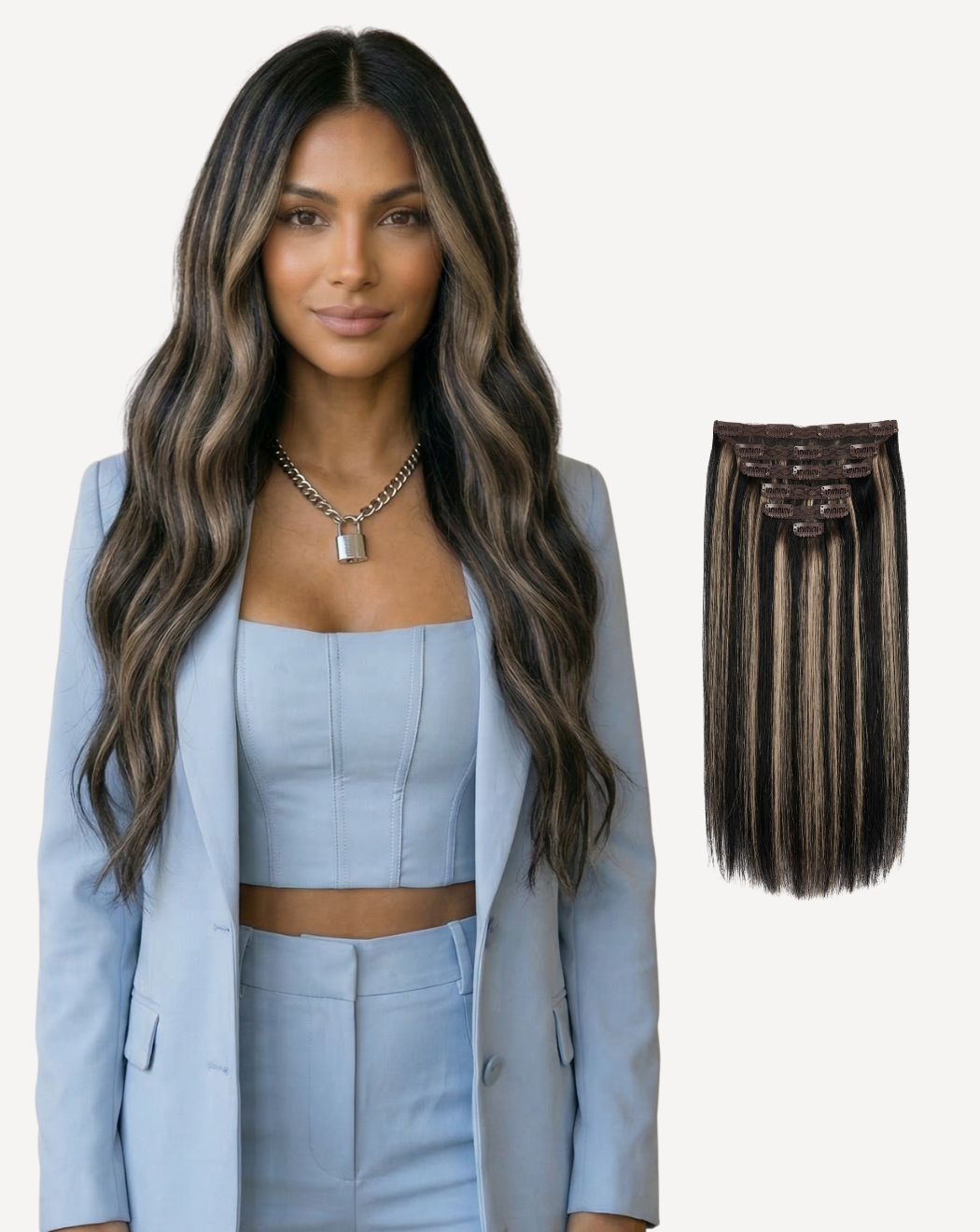 Extensii Clip-On Volum Mediu - Balayage 1-18 | BuenoBia