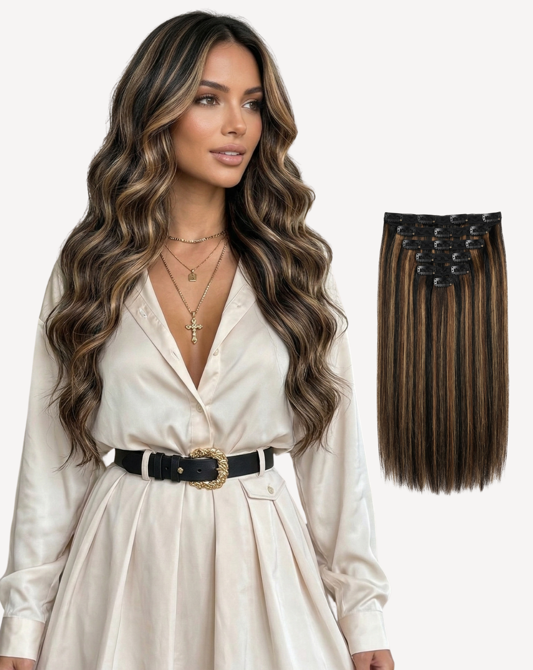 Extensii Clip-On Volum Mediu - Balayage 1-8-12 | BuenoBia