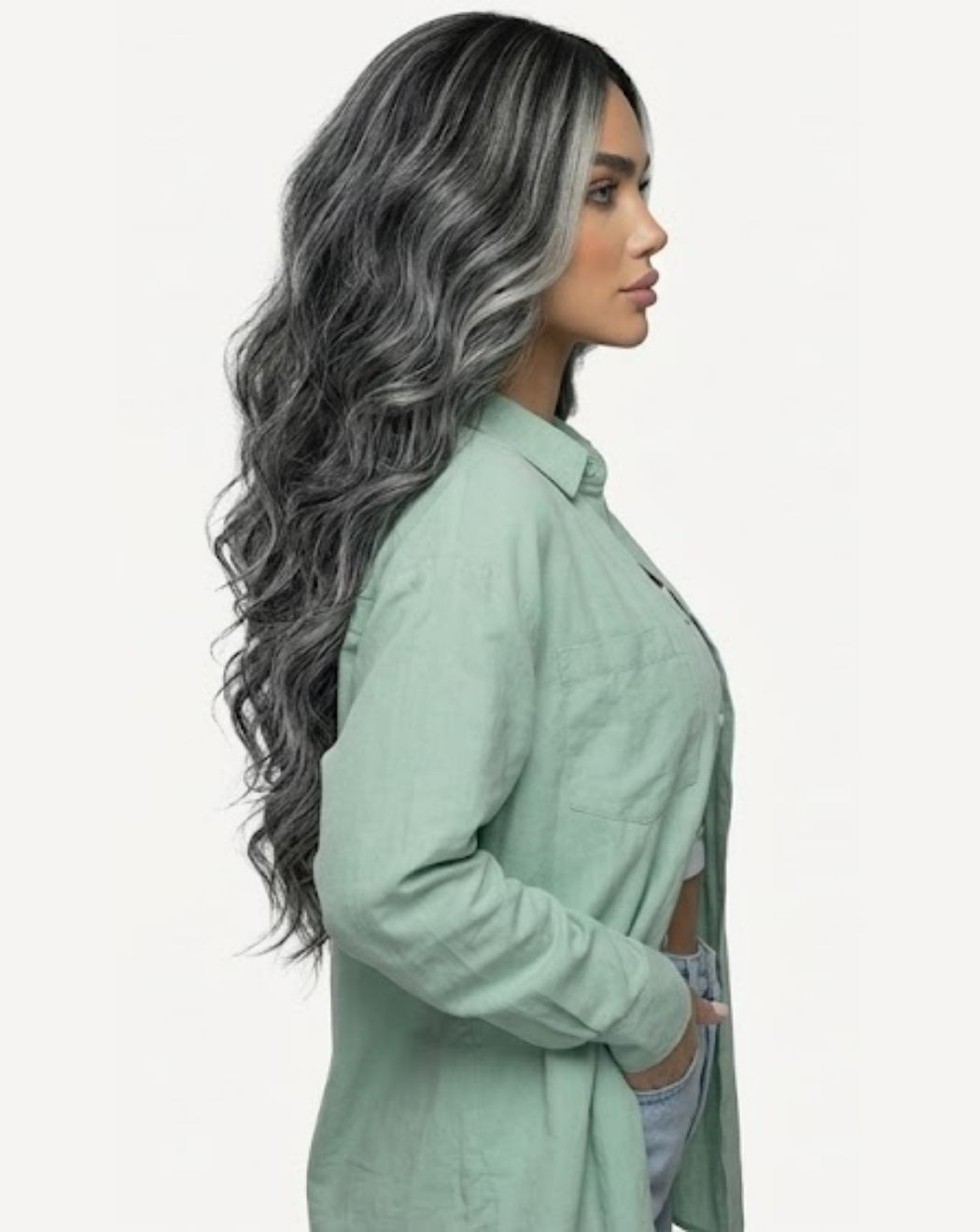 Extensii Clip On MegaVolum - Balayage 1-gray | BuenoBia