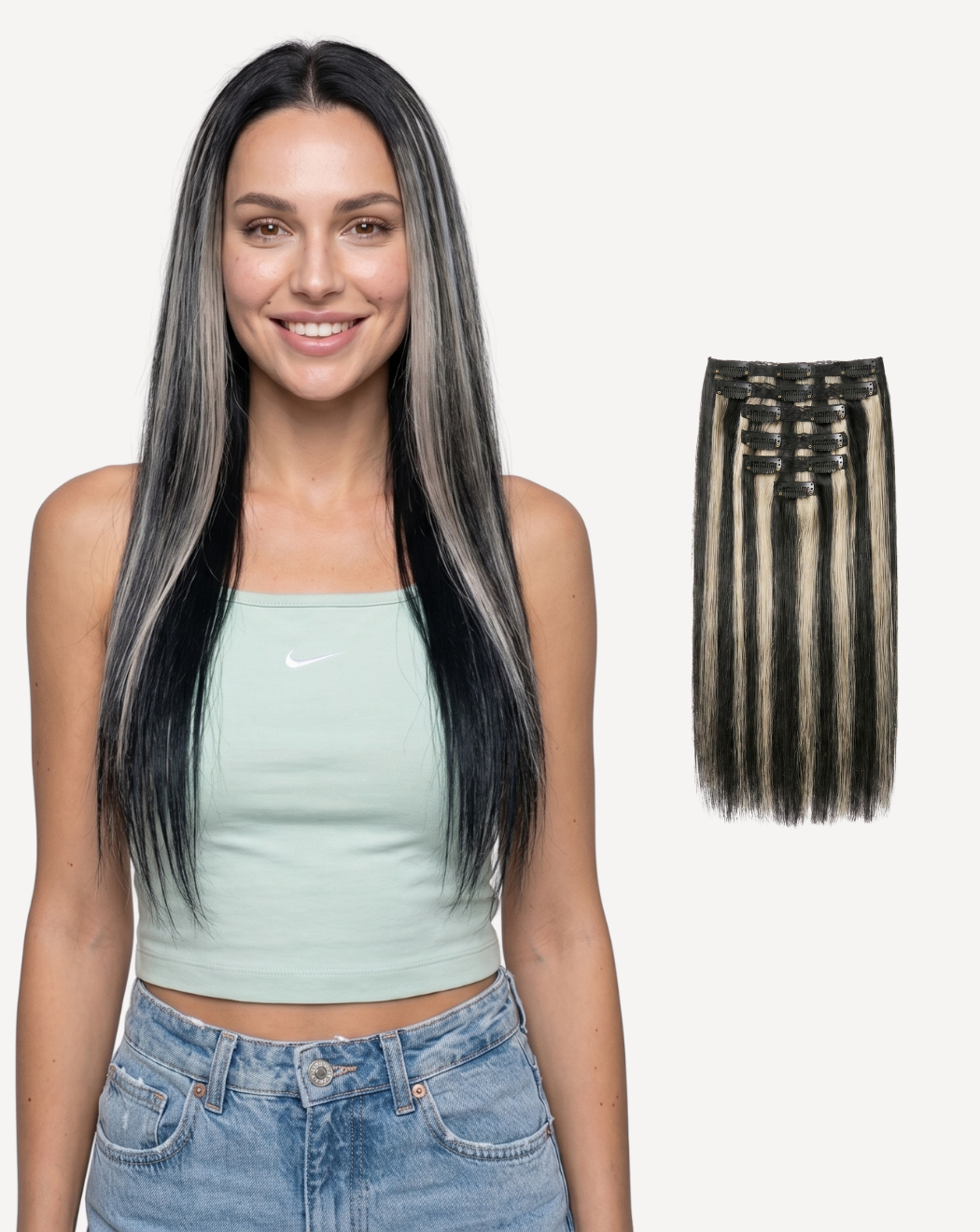 Extensii Clip-On Most Wanted – Balayage 1-gray | BuenoBia