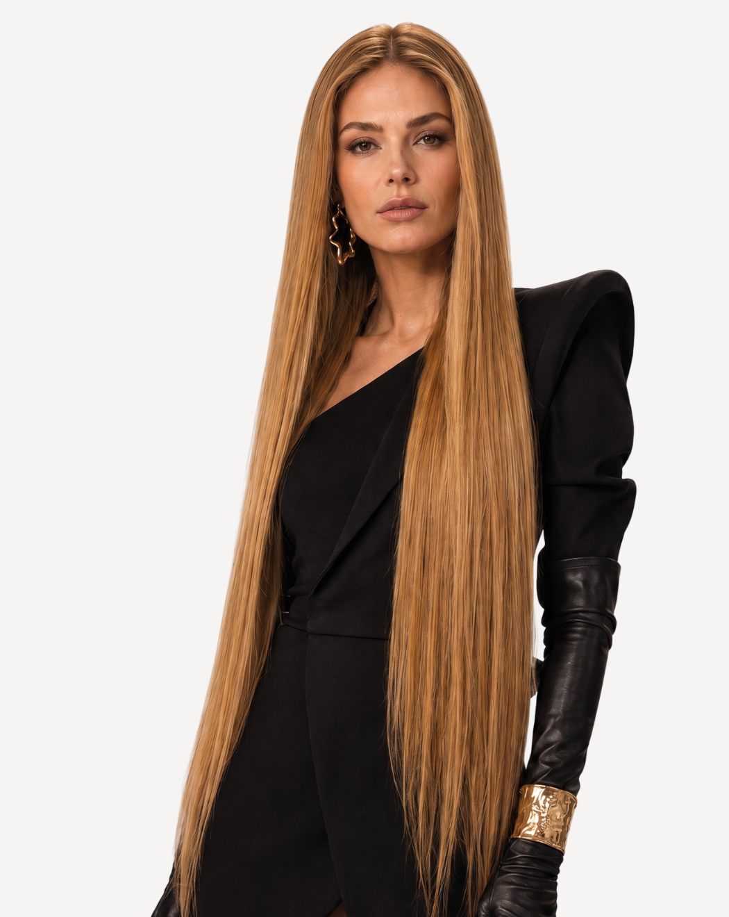 Perucă profesională Front Lace – Păr Natural, Șaten Auriu 12, 80 cm | BuenoBia