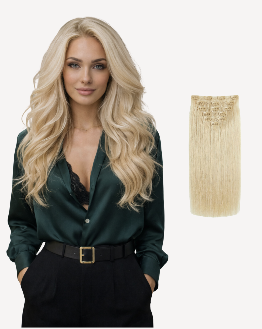 Extensii Clip-On Volum Mediu - Blond Auriu Deschis 1001 | BuenoBia