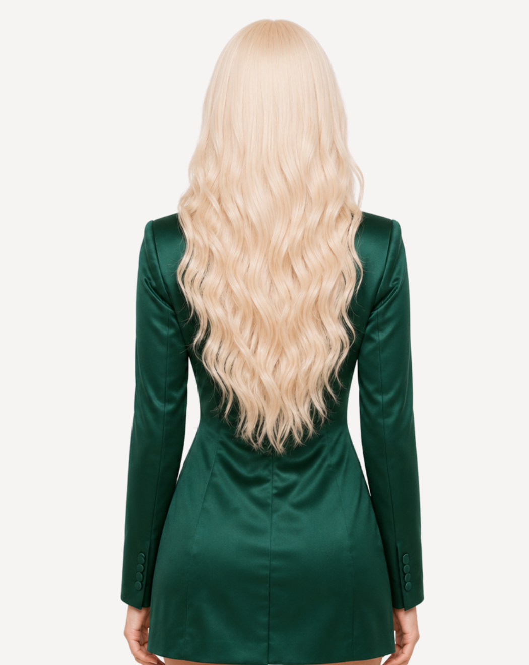 Perucă profesională Front Lace - Păr Natural, Blond Auriu Deschis, 70 cm | BuenoBia