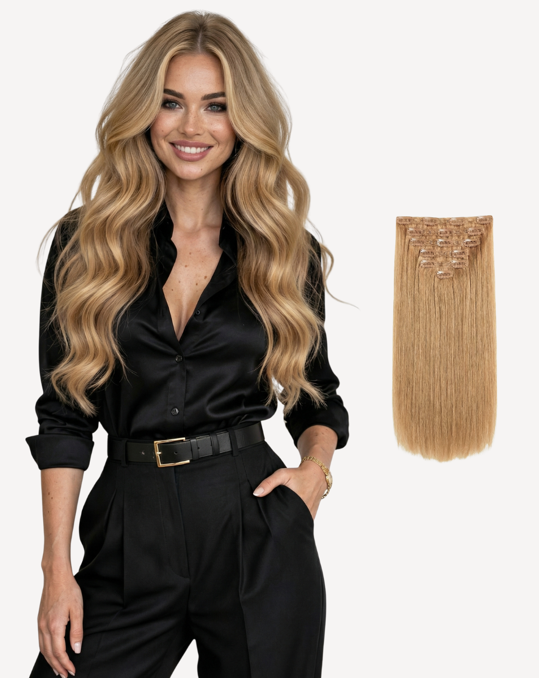 Extensii Clip-On Volum Mediu - Șaten Auriu 12 | BuenoBia