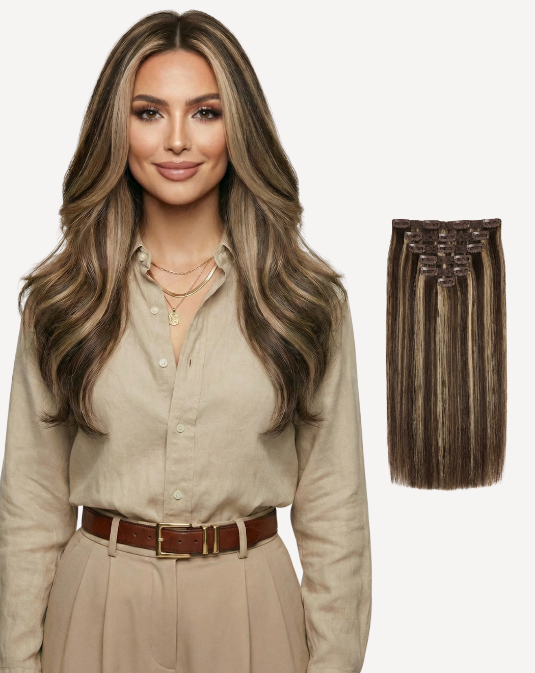 Extensii Clip-On Volum Mediu - Balayage 2-18 | BuenoBia