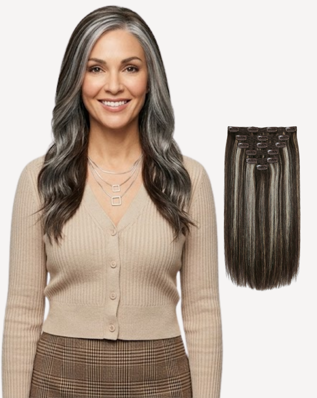 Extensii Clip On Volum Simplu - Balayage 2-gray | BuenoBia