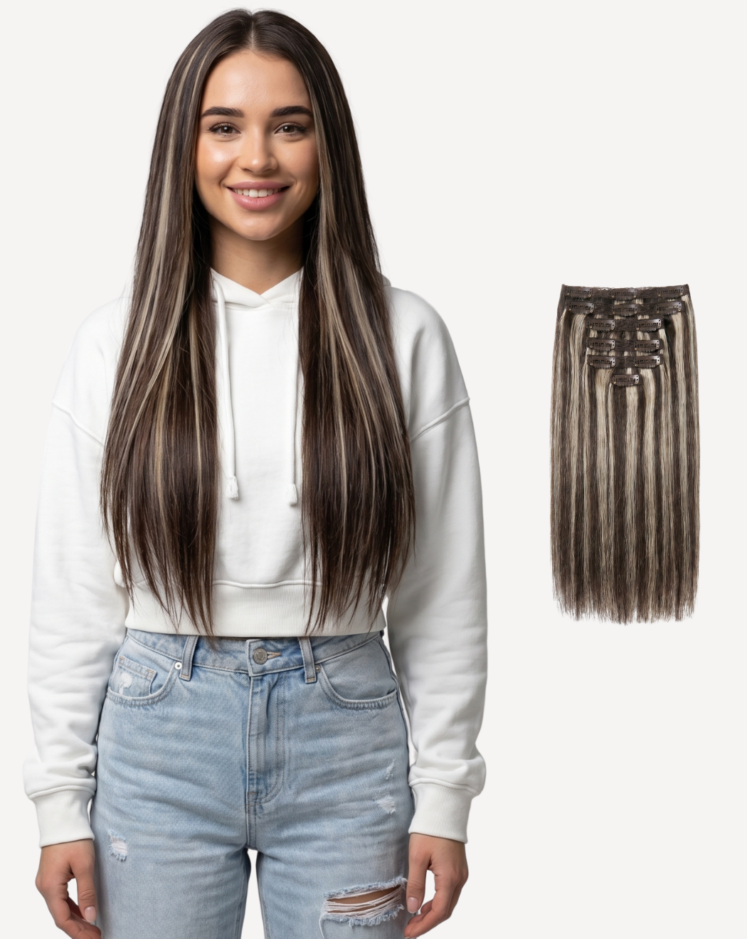 Extensii Clip-On Most Wanted – Balayage 3-gray| BuenoBia