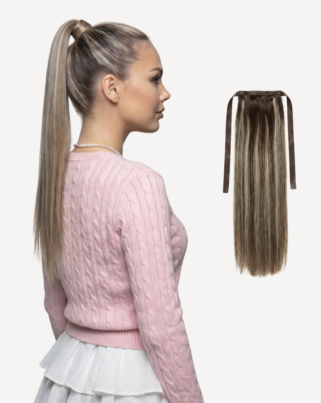 Extensii Coadă Volum Simplu - BALAYAGE 3-WHITE GRAY | BuenoBia