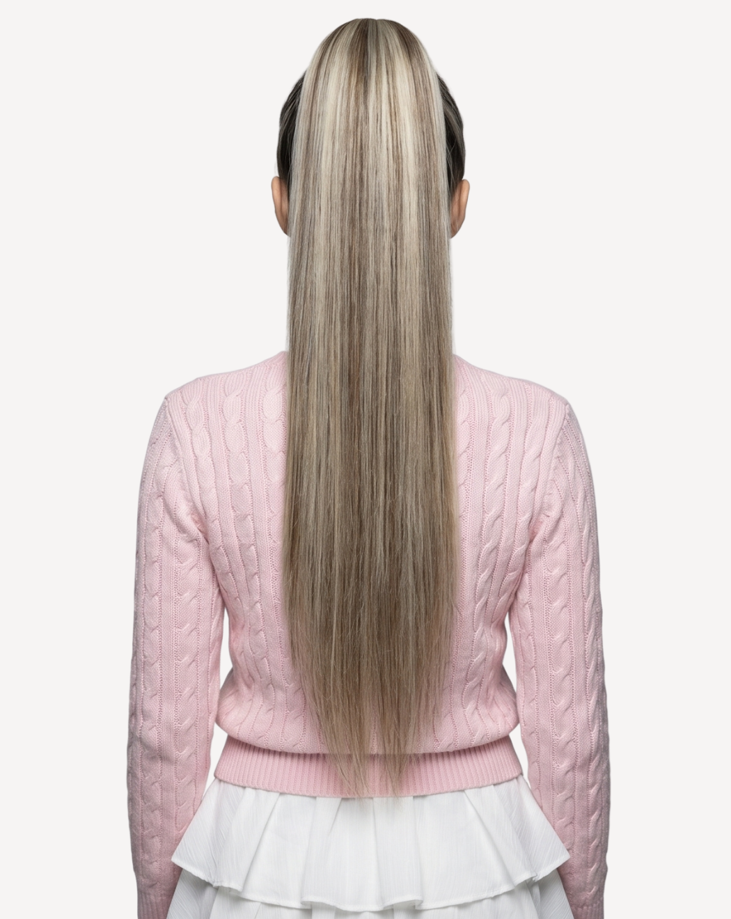 Extensii Coadă Volum Mediu - Balayage 3- white gray | BuenoBia