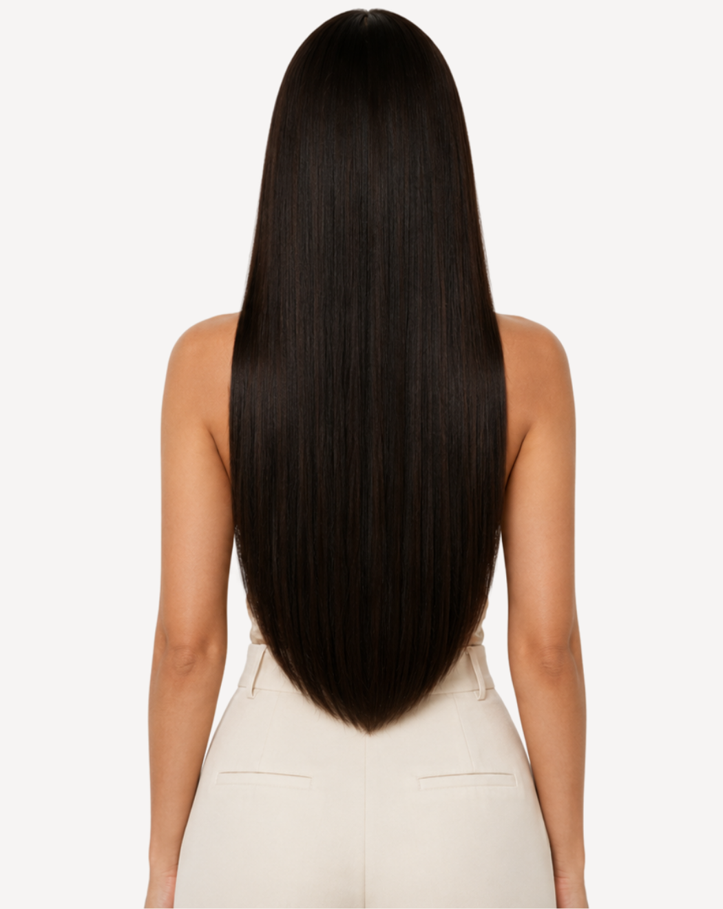 Perucă profesională Front Lace - Păr Natural, Brunet Natural 2, 60 cm | BuenoBia