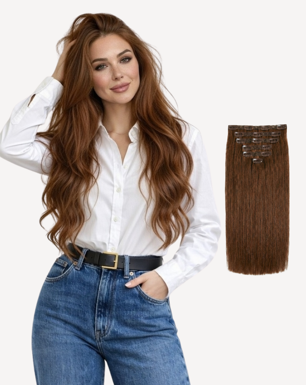 Extensii Clip-On Volum Mediu - Șaten Ciocolatiu 4 | BuenoBia
