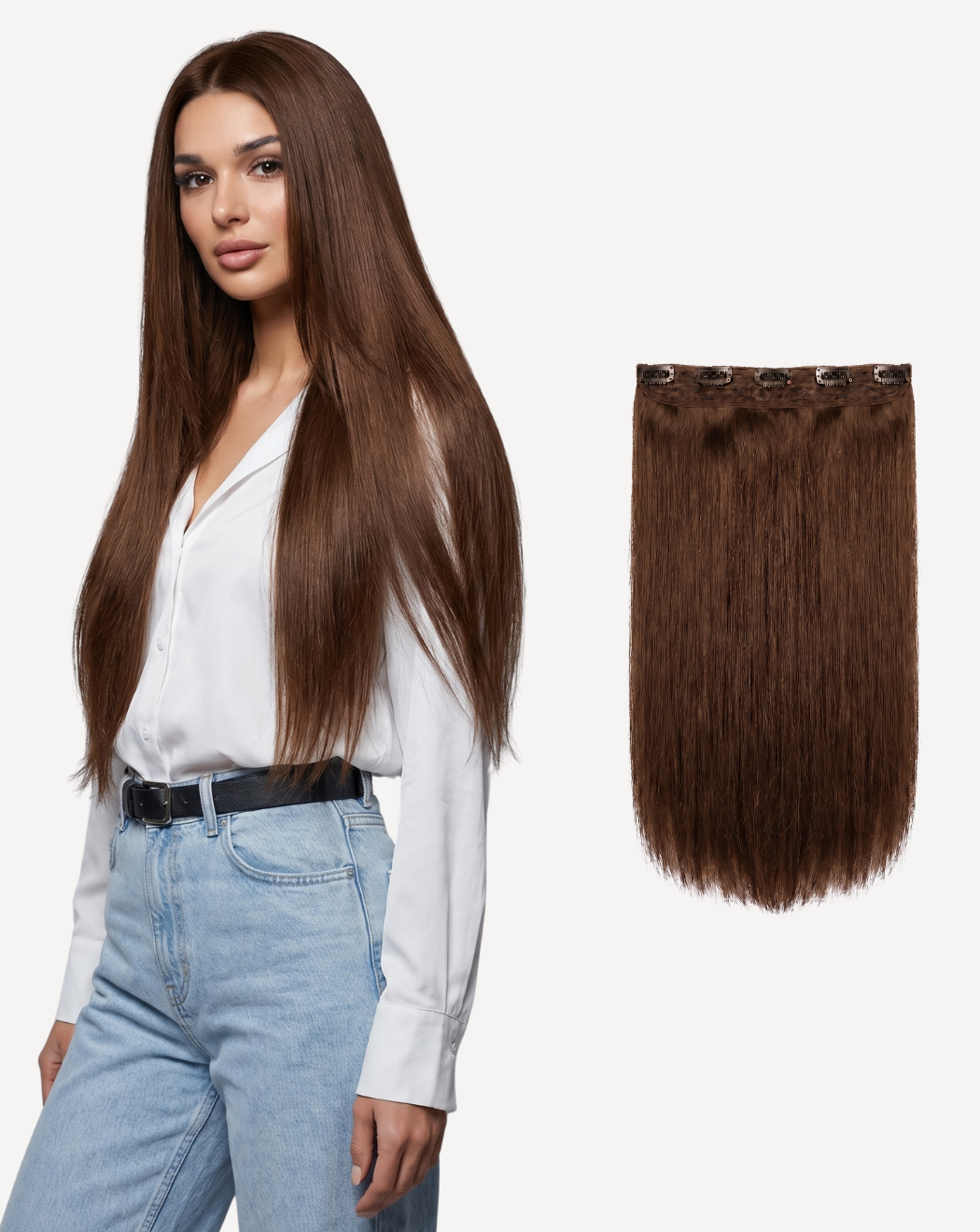 Extensii Tresă Volum Mediu - Șaten Ciocolatiu 4 | BuenoBia