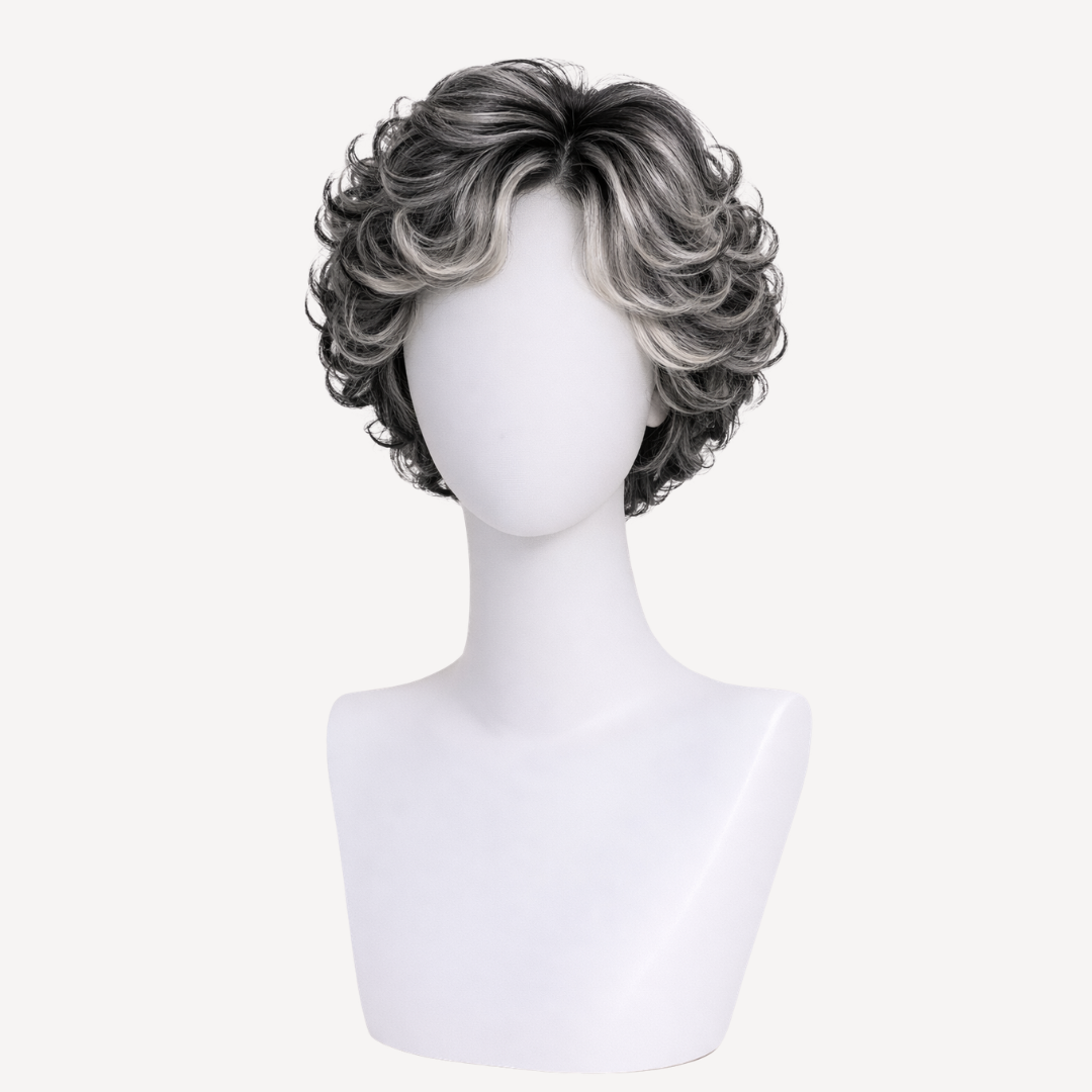 Perucă Păr Natural Darcie - balayage 1-GRAY  | BuenoBia