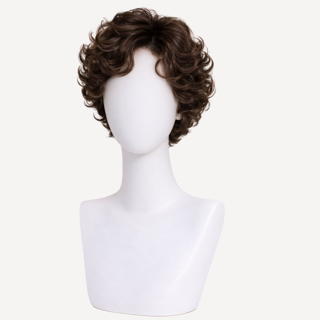Perucă Păr Natural Darcie -șaten închis rece 3  | BuenoBia