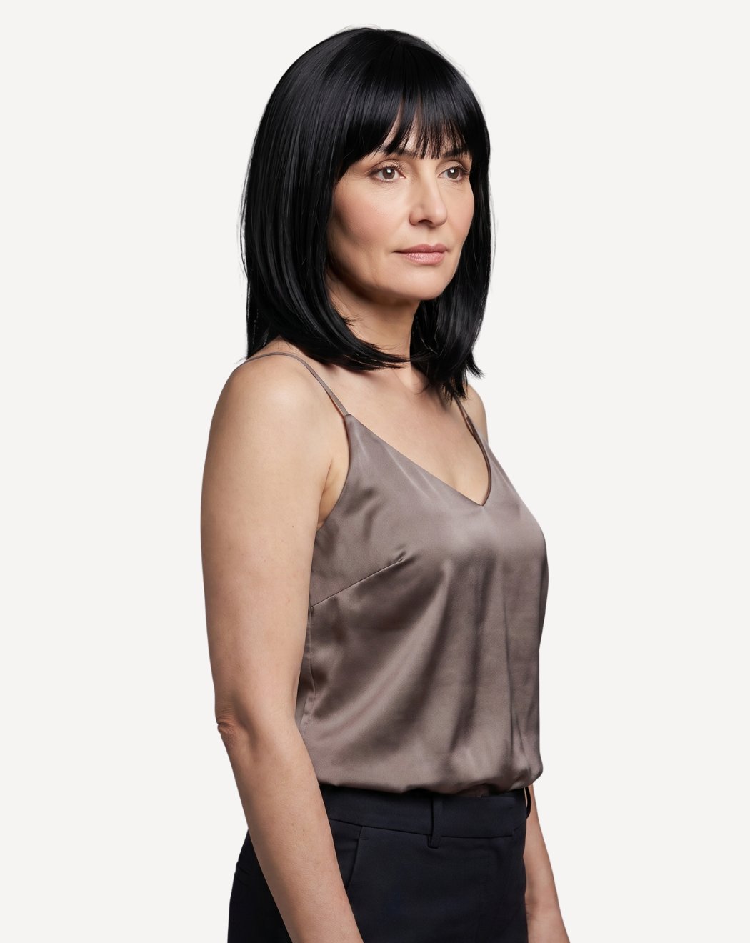 Perucă Păr Natural Elise Negru Intens  1 | BuenoBia