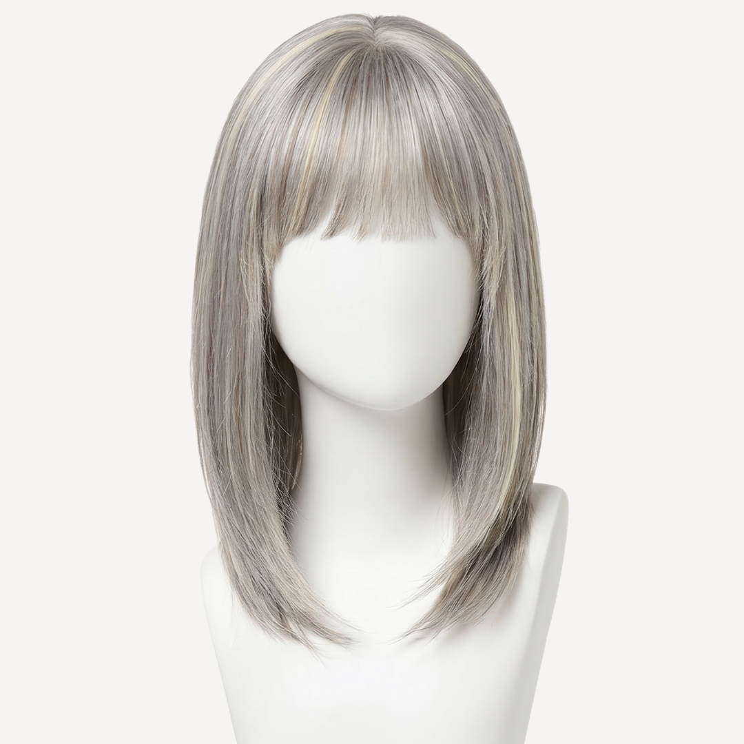 Perucă Păr Natural Elise Balayage gray-pla | BuenoBia