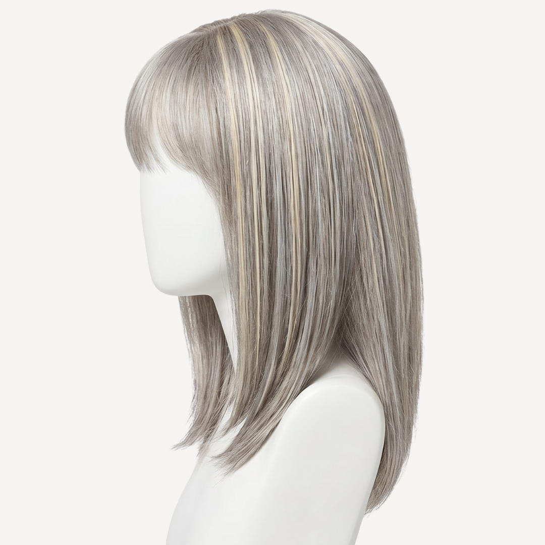 Perucă Păr Natural Elise Balayage gray-pla | BuenoBia